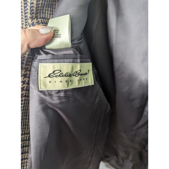 Vintage 80s Eddie Bauer Wool Herringbone Blazer 41R Ivy Prep Academia Heritage - Picture 6 of 10